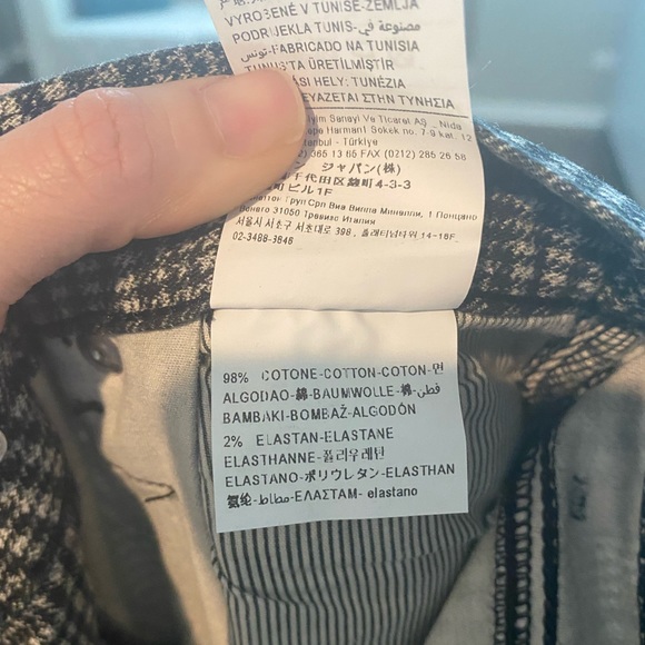 ✨Benetton (NWT) High-Waisted Check Trousers Dark Gray Size 25✨ - Picture 8 of 10